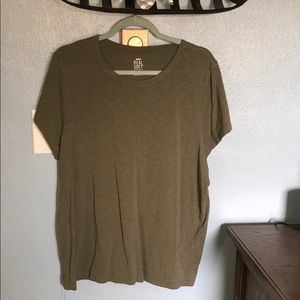 Aerie Real Soft Olive Green V-neck Tee XXL